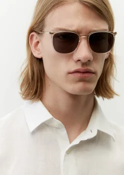 Herren-Sonnenbrille mit schmalem Acetat-Rahmen