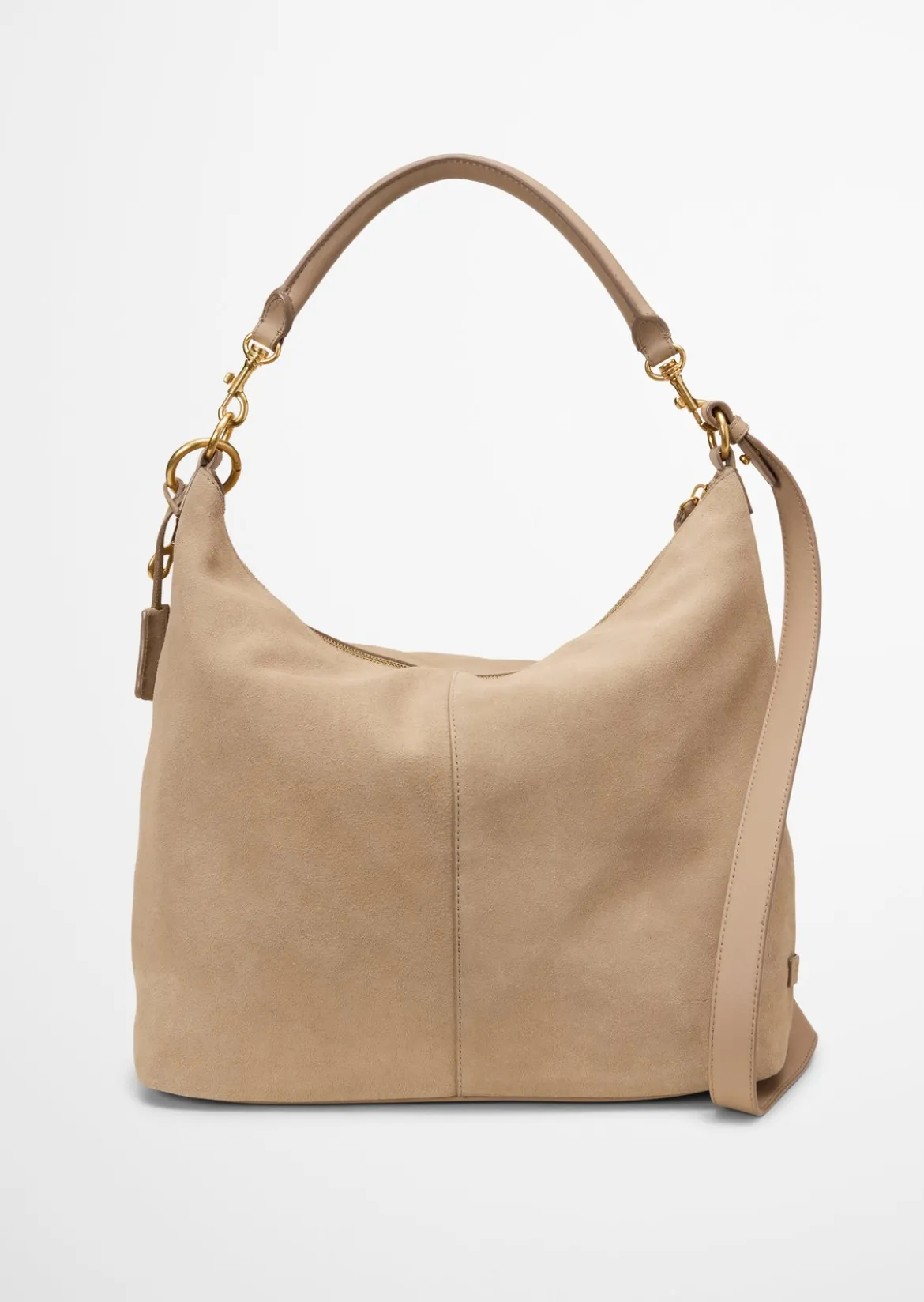 Hobo Bag aus softem Velours-Rindleder