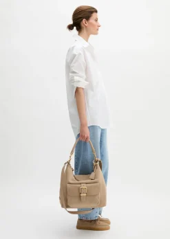 Hobo Bag aus softem Velours-Rindleder