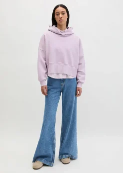 Hoodie relaxed garment-dyed mit recycelter Baumwolle