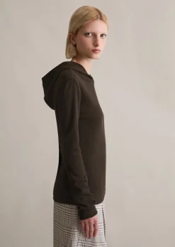 Hoodie-Longsleeve slim aus softem Bio-Baumwolle-Modal-Stretch-Jersey