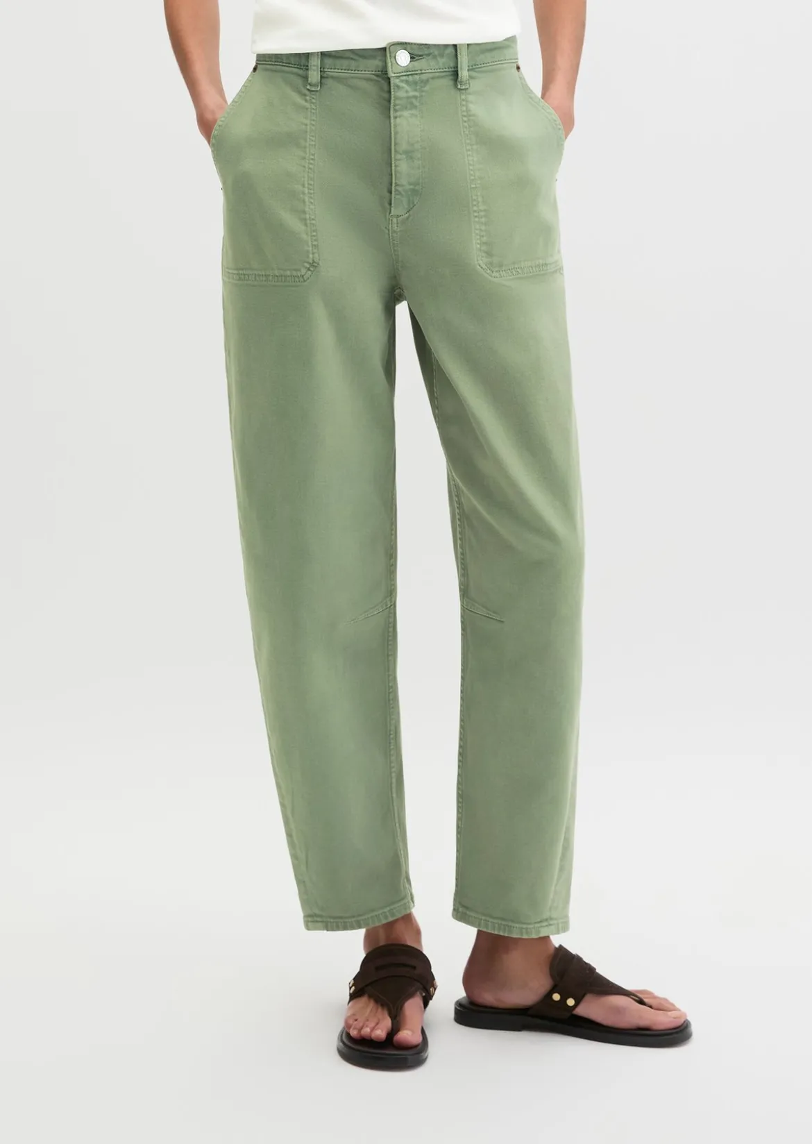 Hose Model Lara barrel cropped aus Organic Cotton Stretch