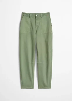 Hose Model Lara barrel cropped aus Organic Cotton Stretch