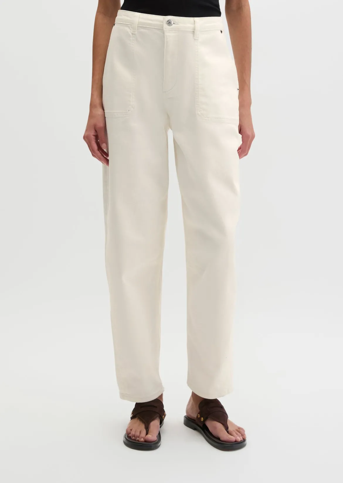 Hose Model Lara barrel cropped aus Organic Cotton Stretch