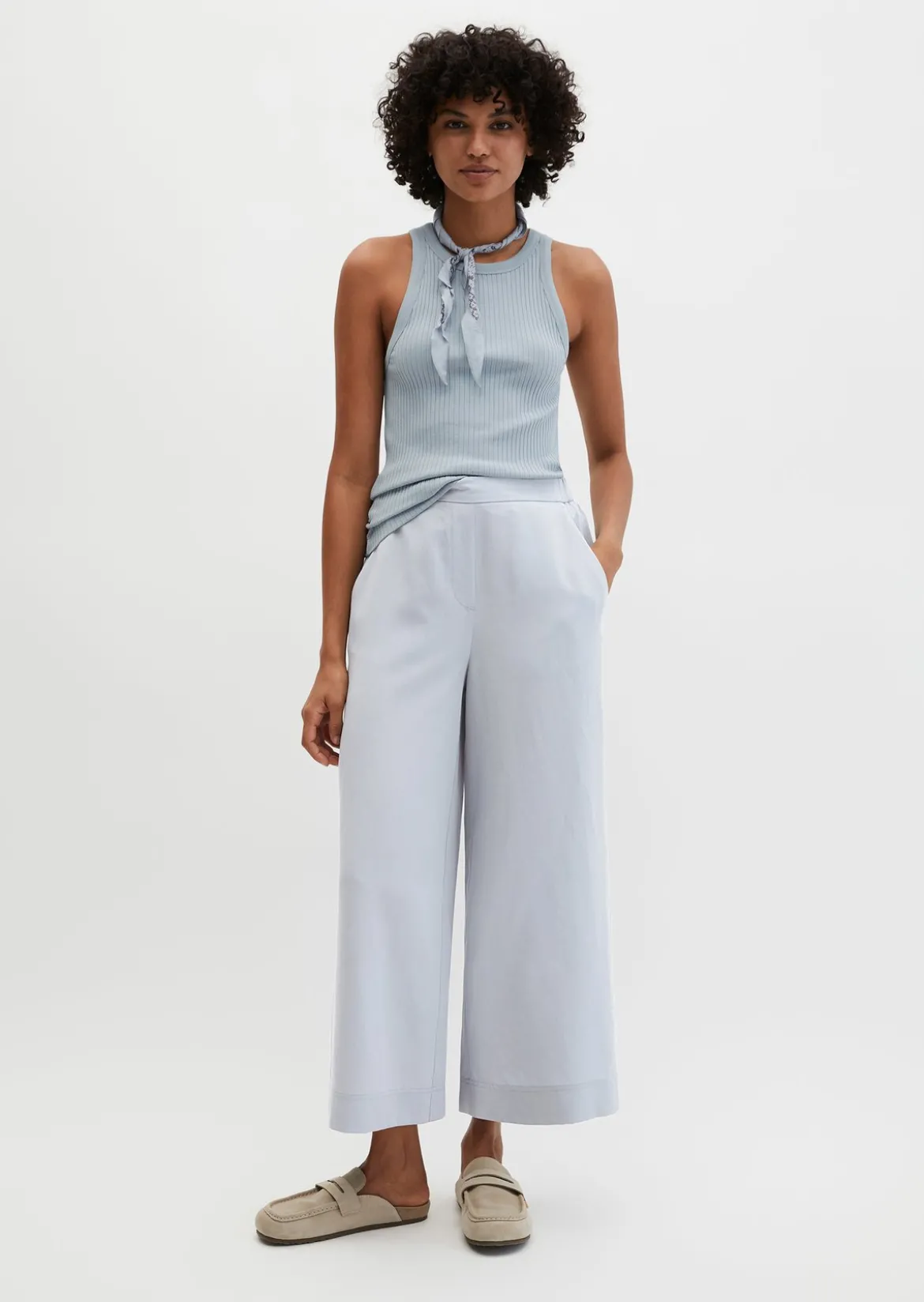 Hose Model Margo wide aus Lyocell-Leinen-Mix