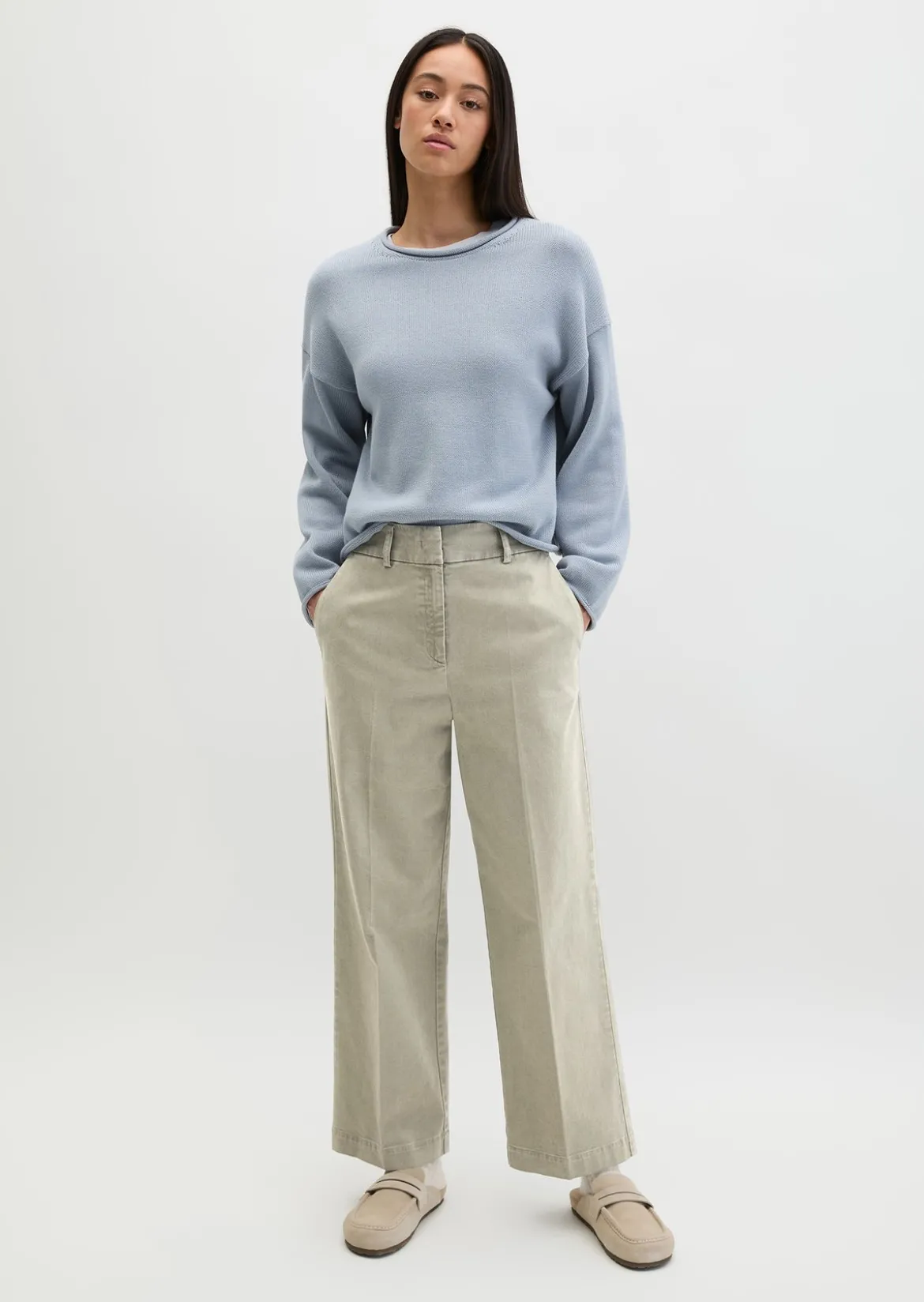 Hose Model Mea straight aus Organic Cotton-Twill