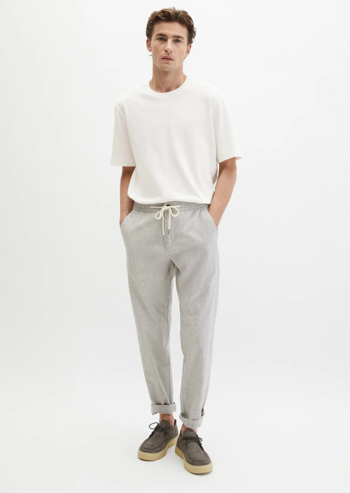 Hose Model Morot Jogger tapered aus Bio-Baumwoll-Leinen-Mix