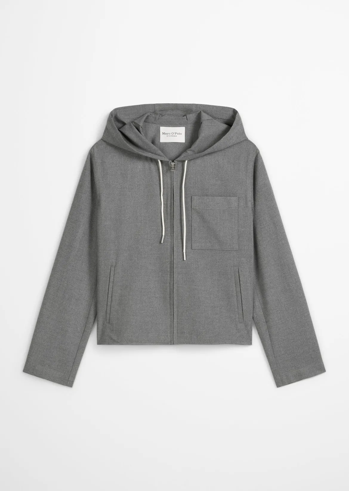 Indoor-Kapuzenjacke regular aus recyceltem Polyester und Viskose