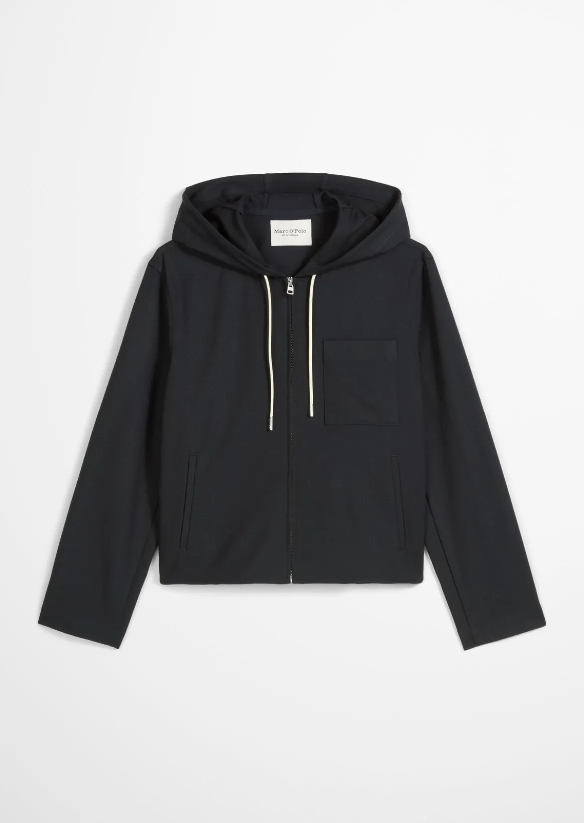 Indoor-Kapuzenjacke regular aus recyceltem Polyester und Viskose