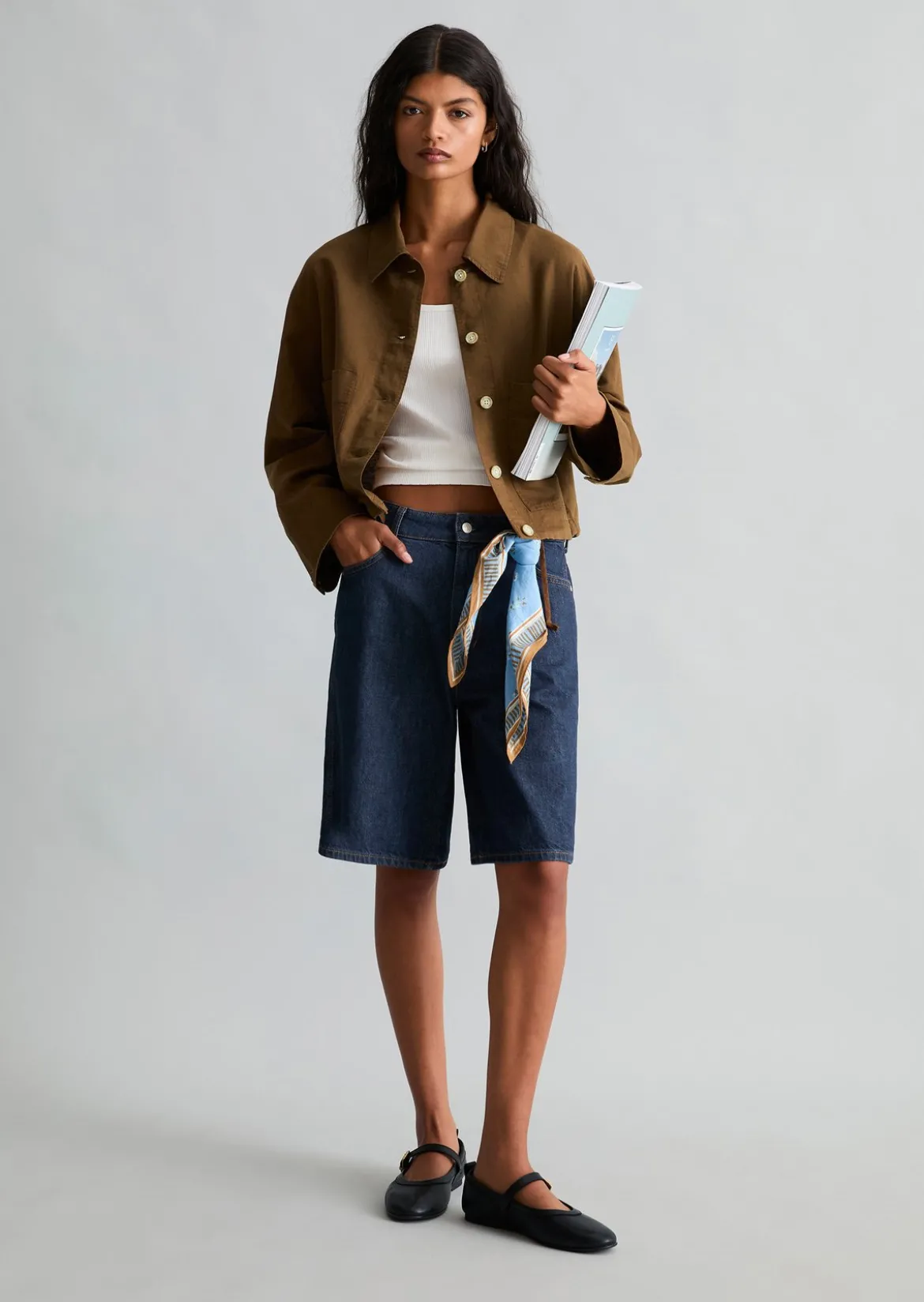 Jacke relaxed aus Leinen-Baumwolle-Mix
