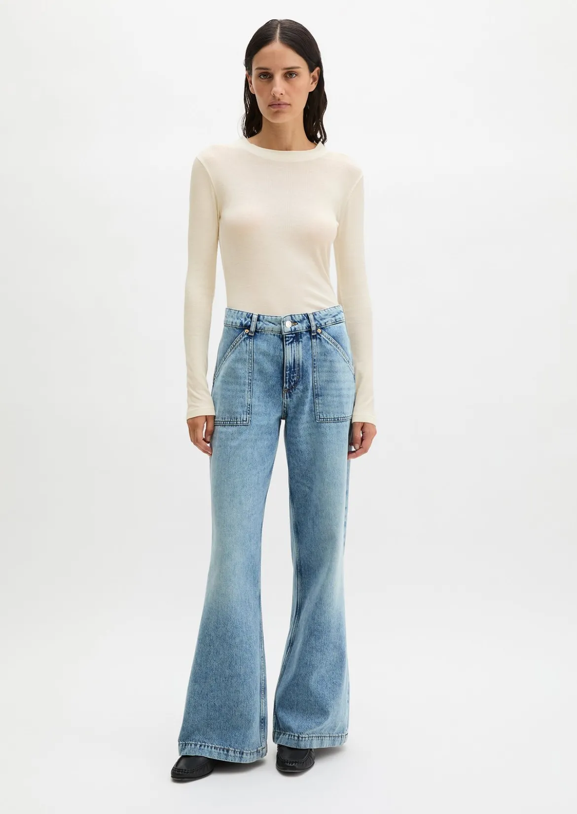 Jeans Model Caya flared aus reiner Baumwolle