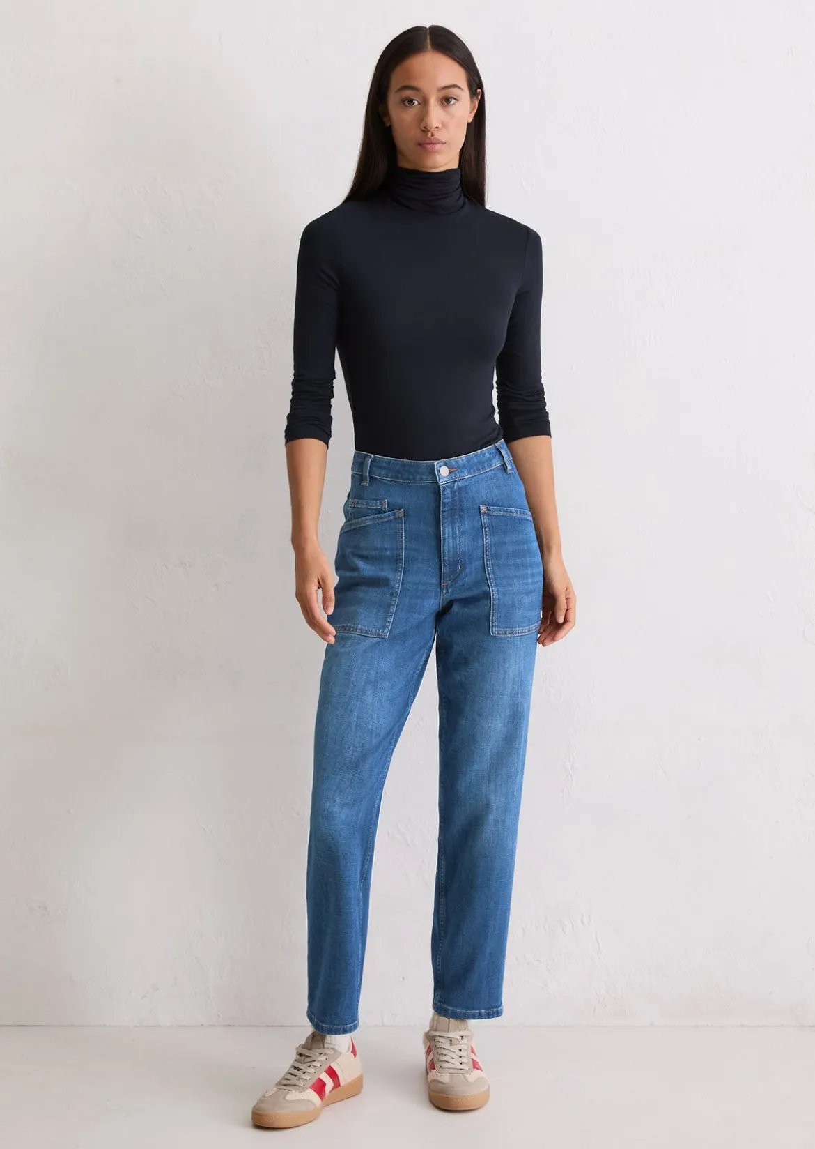 Jeans Model Iva boyfriend cropped aus softem Cashmere Touch Denim