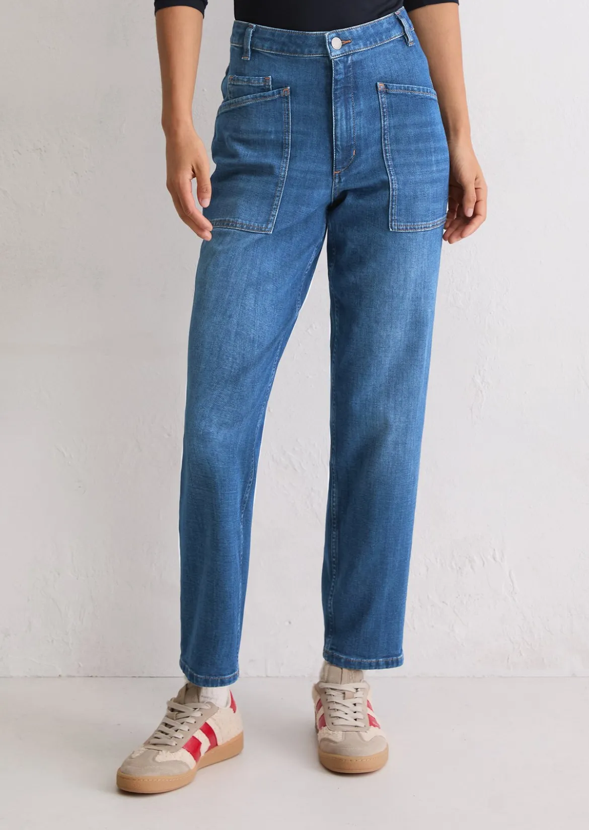 Jeans Model Iva boyfriend cropped aus softem Cashmere Touch Denim