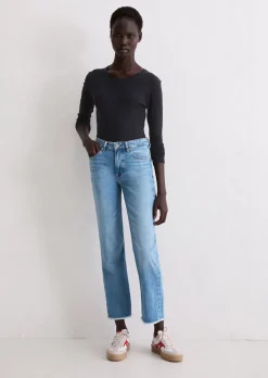 Jeans Model Linde straight cropped aus softem Cashmere Touch Denim