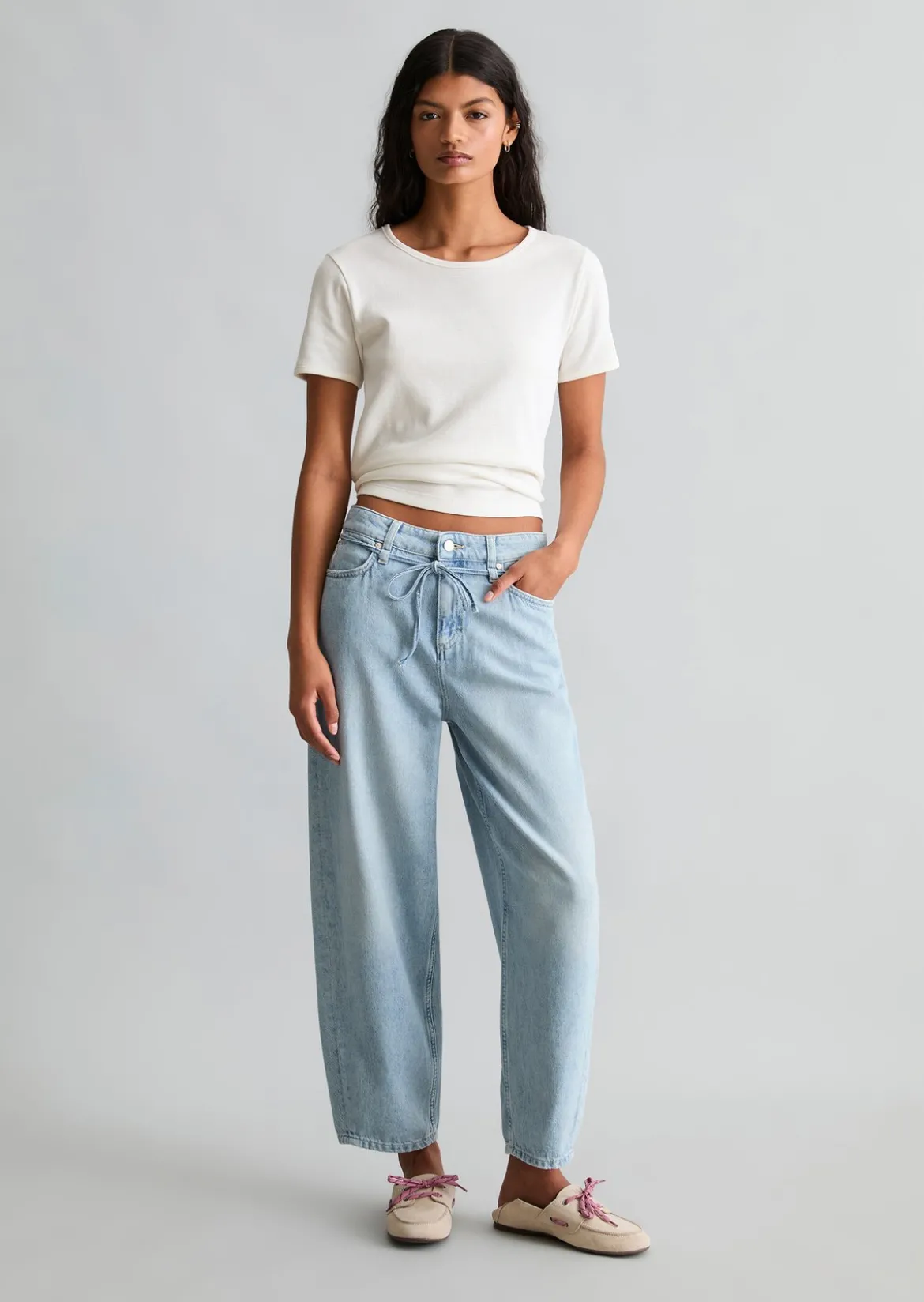 Jeans Model Stine relaxed barrel cropped aus reiner Baumwolle