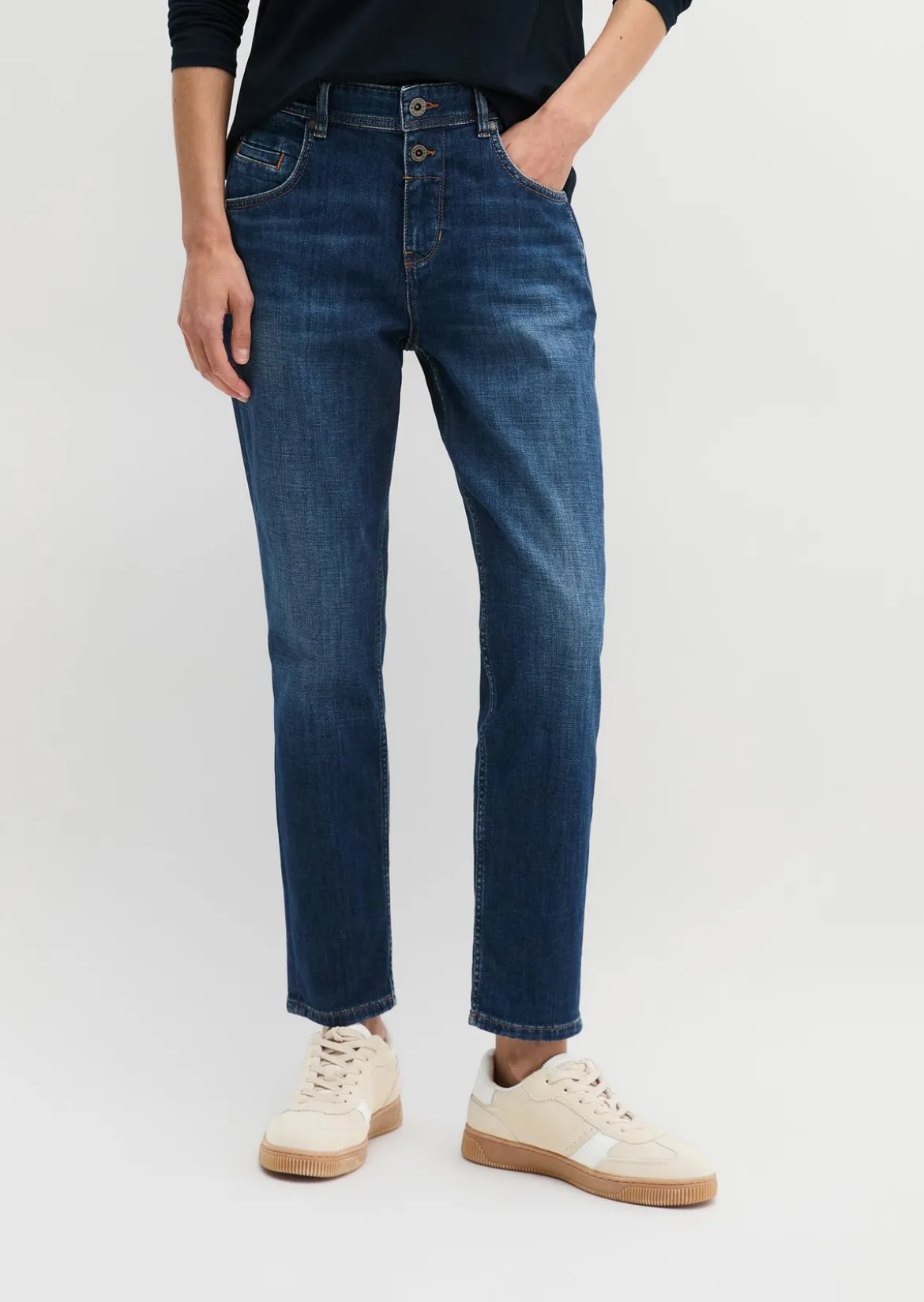 Jeans Model Theda boyfriend aus softem Baumwoll-Stretch