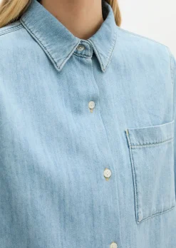 Jeansbluse regular A-Shape aus fließendem Organic Cotton