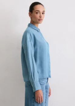 Jeansbluse regular aus TENCEL™ Lyocell