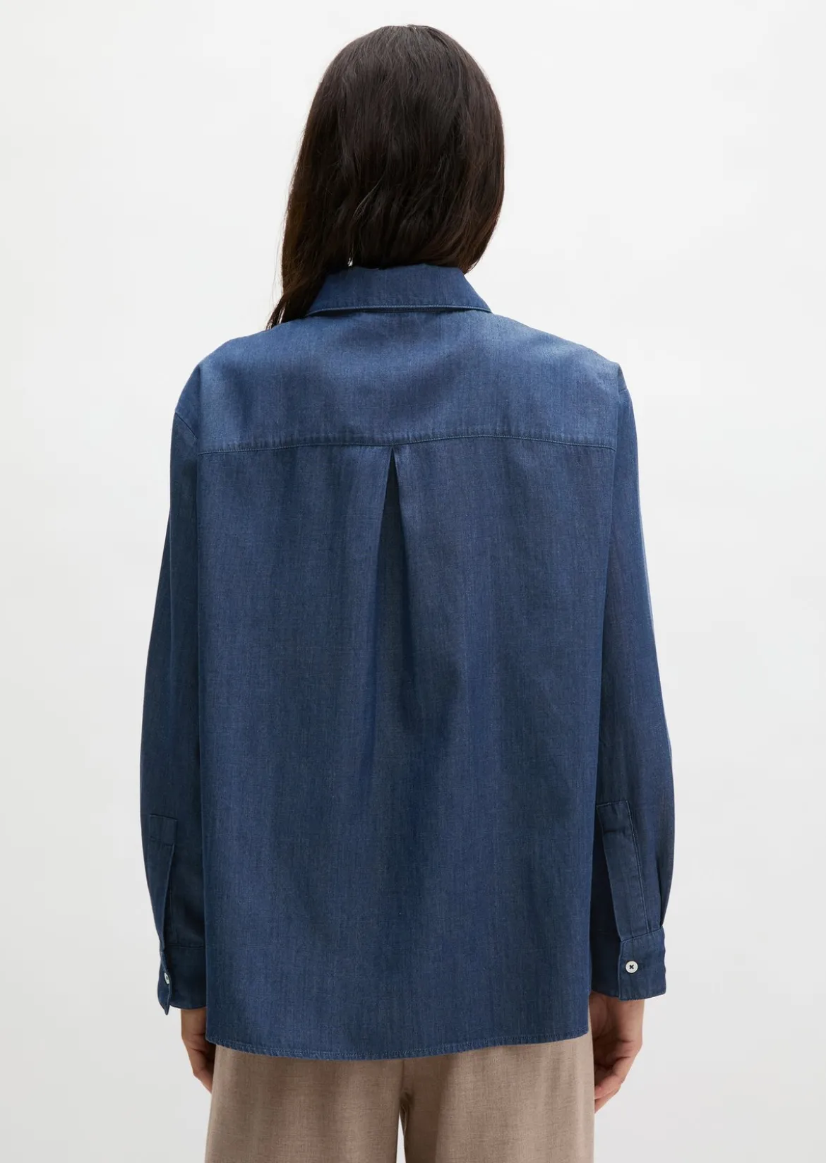 Jeansbluse regular aus TENCEL™ Lyocell-Baumwolle-Mix