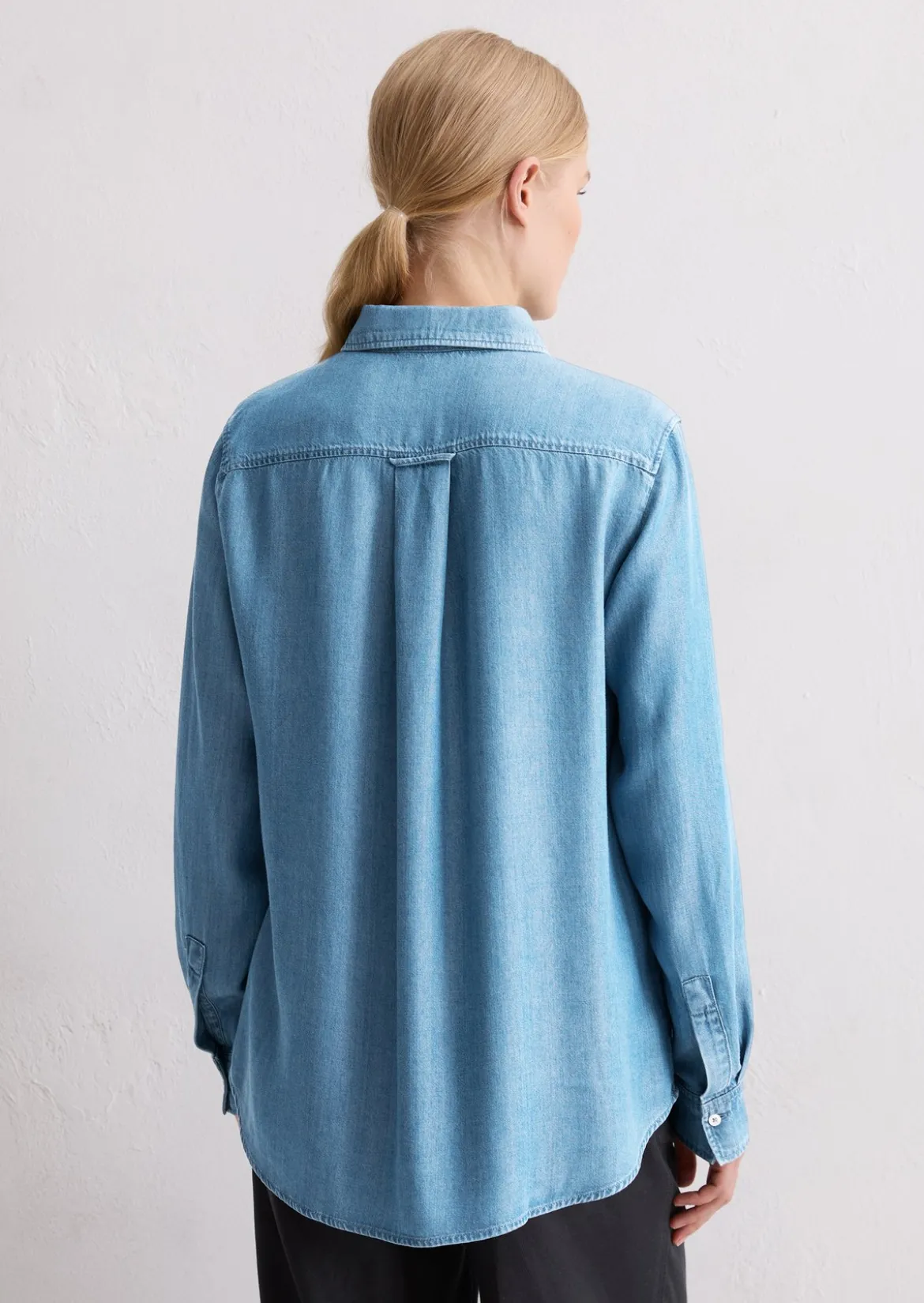 Jeansbluse regular aus TENCEL™ Lyocell