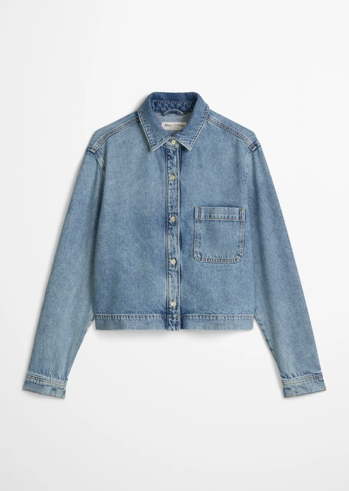 Jeansbluse relaxed aus Lyocell-Leinen-Baumwolle-Mix