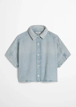 Jeansbluse relaxed aus reiner Baumwolle