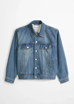 Jeansjacke oversize aus weichem Lyocell-Bio-Baumwolle-Mix
