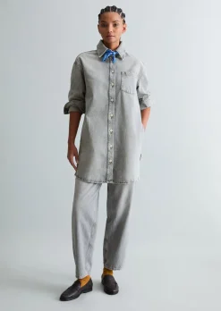 Jeanskleid oversize aus Rigid Denim