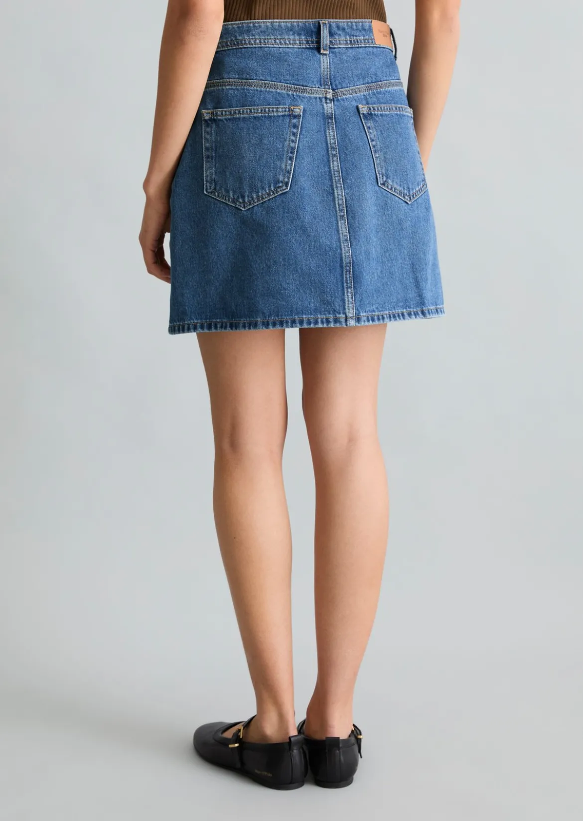 Jeans-Minirock regular aus Rigid Denim