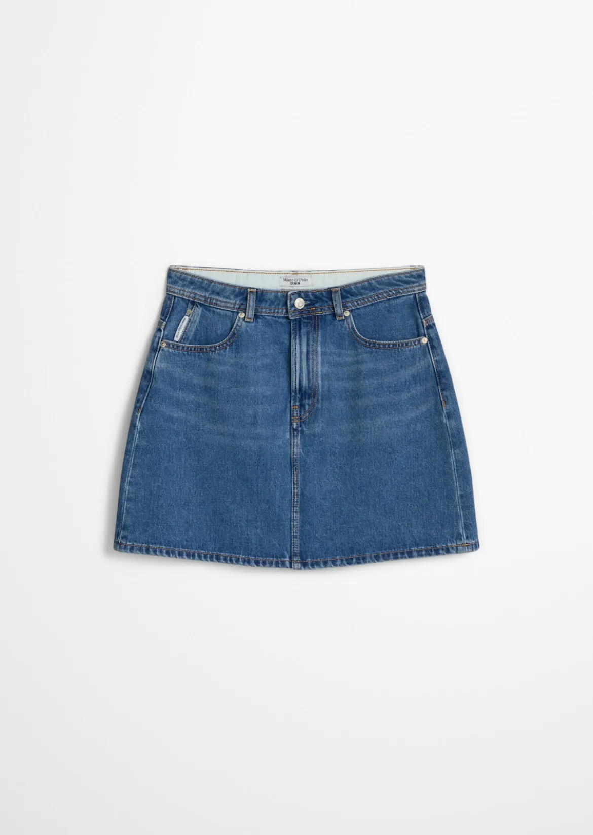 Jeans-Minirock regular aus Rigid Denim