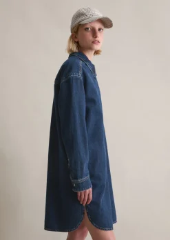 Jeans-Polokleid oversized aus reiner Bio-Baumwolle