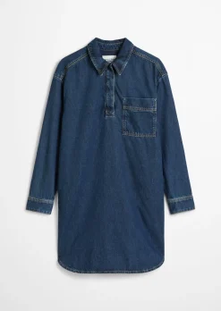 Jeans-Polokleid oversized aus reiner Bio-Baumwolle