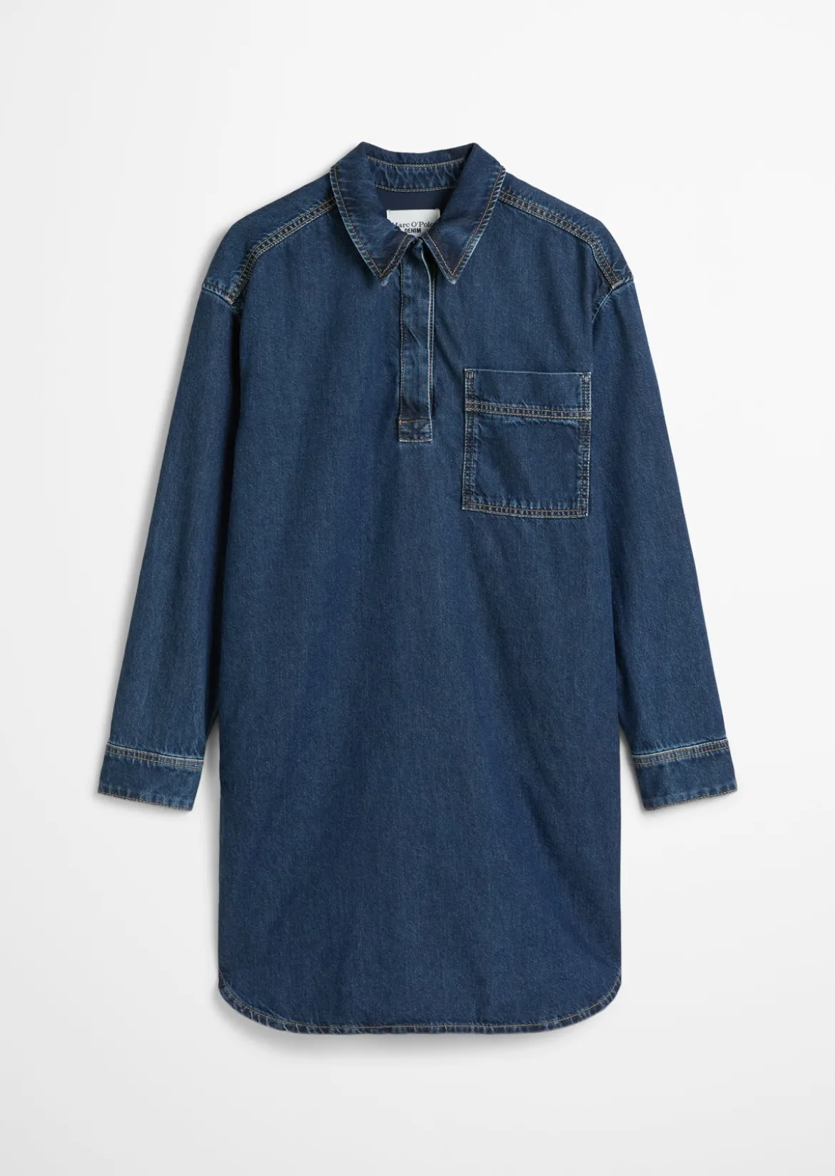 Jeans-Polokleid oversized aus reiner Bio-Baumwolle