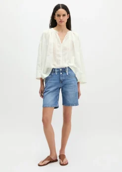 Jeans-Shorts loose aus weichem Organic Cotton-Lyocell-Stretch