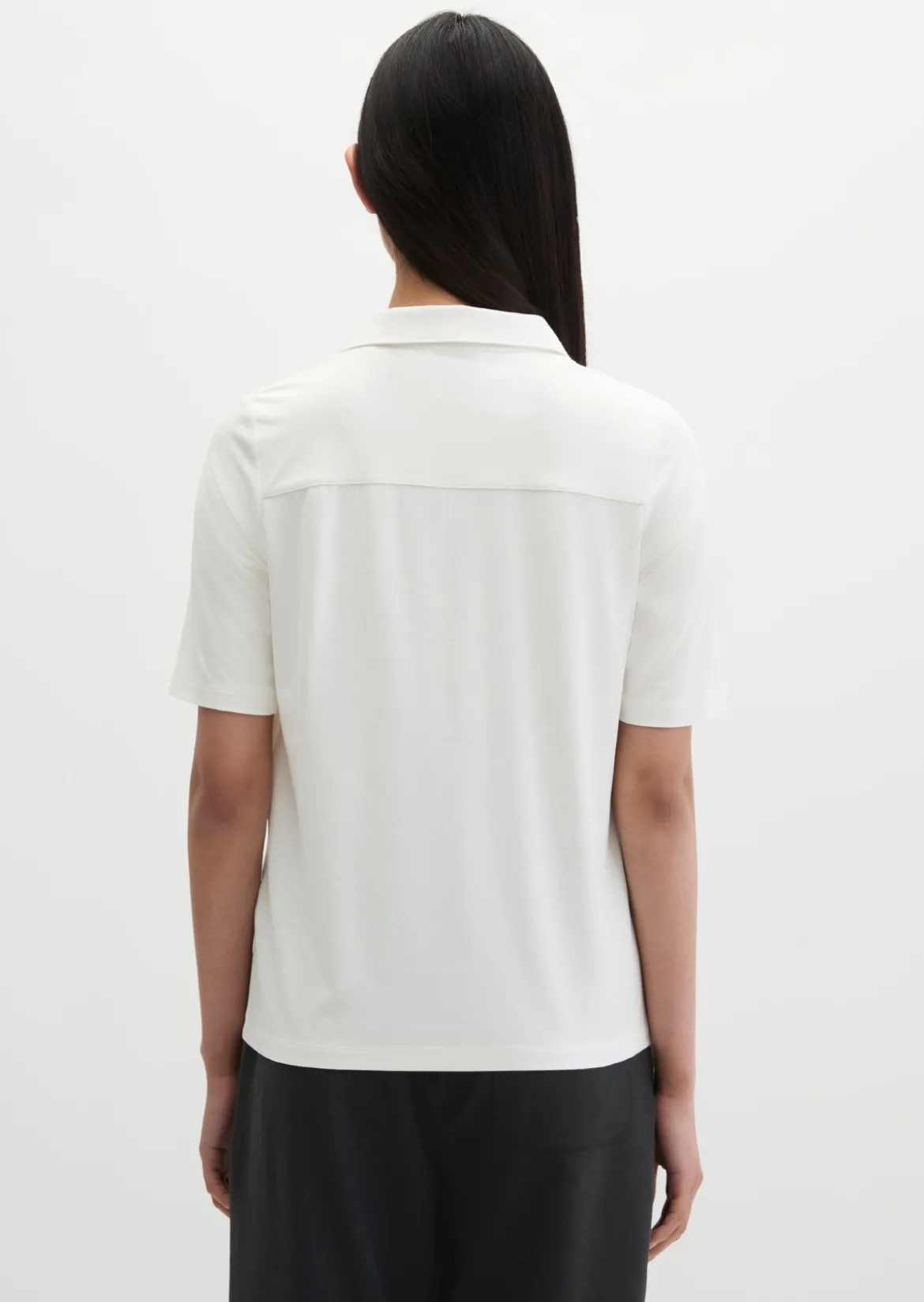 Jerseybluse im Polo-Stil regular aus LENZING™ ECOVERO™