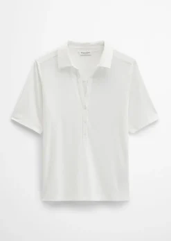 Jerseybluse im Polo-Stil regular aus LENZING™ ECOVERO™