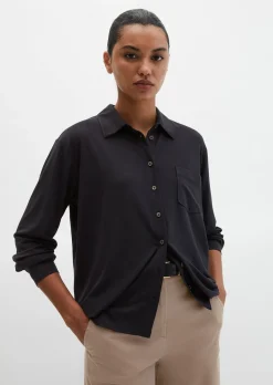Jersey-Bluse loose aus LENZING™ ECOVERO™