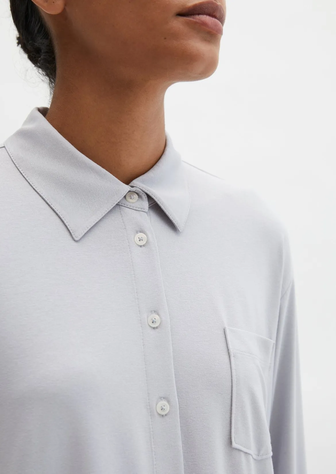 Jersey-Bluse loose aus LENZING™ ECOVERO™
