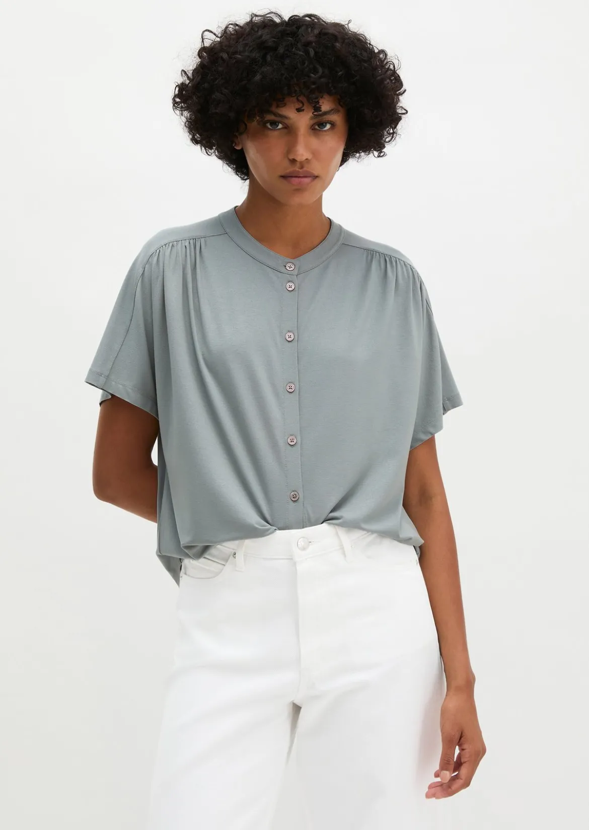 Jerseybluse regular aus LENZING™ ECOVERO™