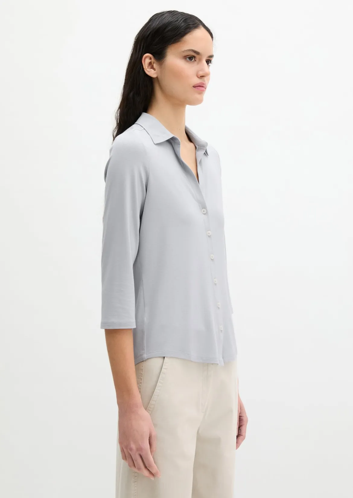 Jersey-Bluse regular aus LENZING™ ECOVERO™