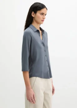 Jersey-Bluse regular aus LENZING™ ECOVERO™