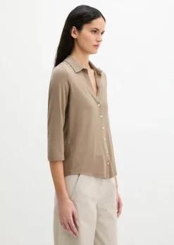 Jersey-Bluse regular aus LENZING™ ECOVERO™