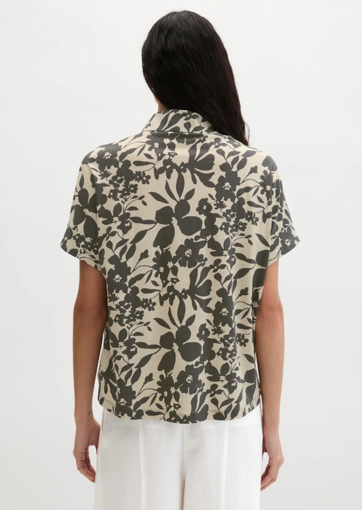 Jerseybluse regular aus leichtem Single Jersey