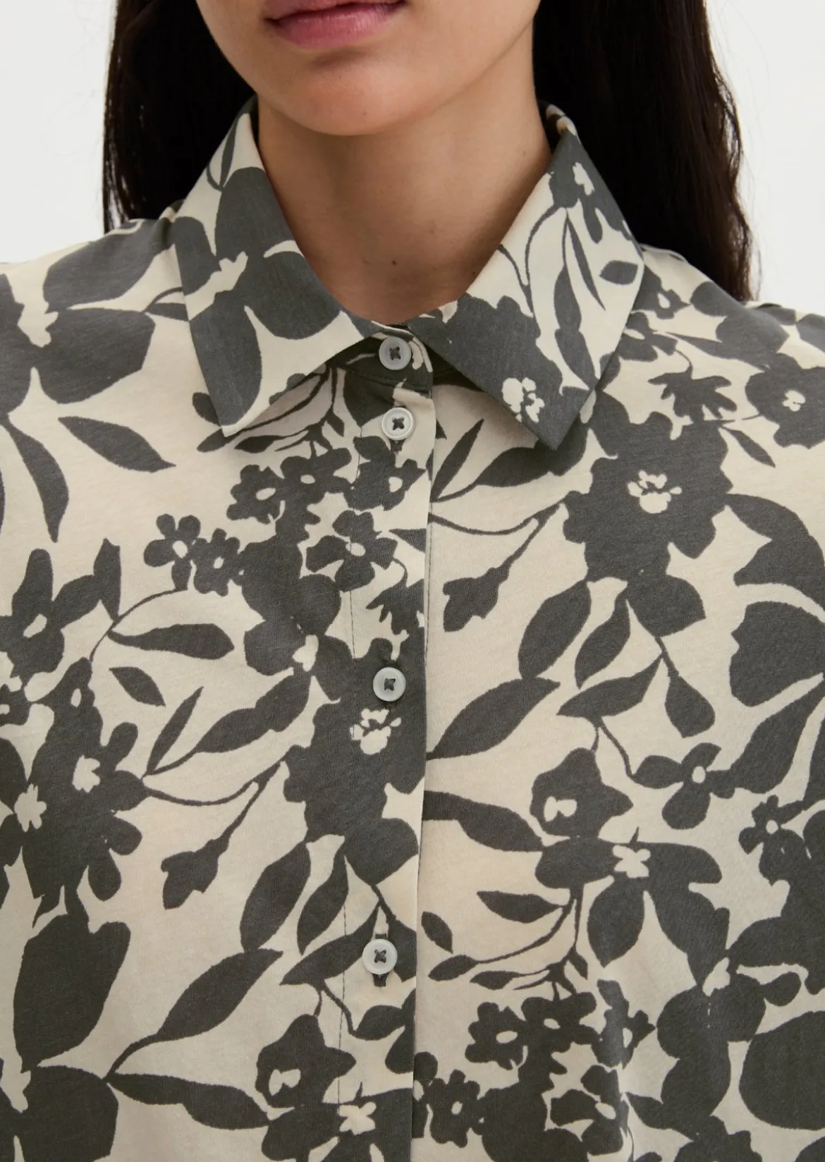 Jerseybluse regular aus leichtem Single Jersey