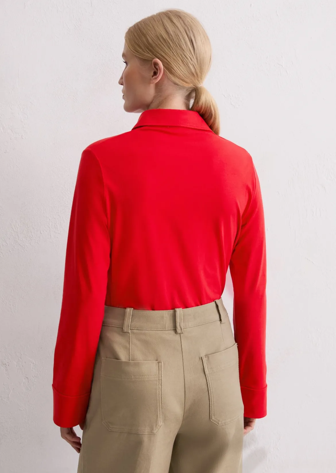 Jerseybluse regular aus Organic-Cotton-Stretch
