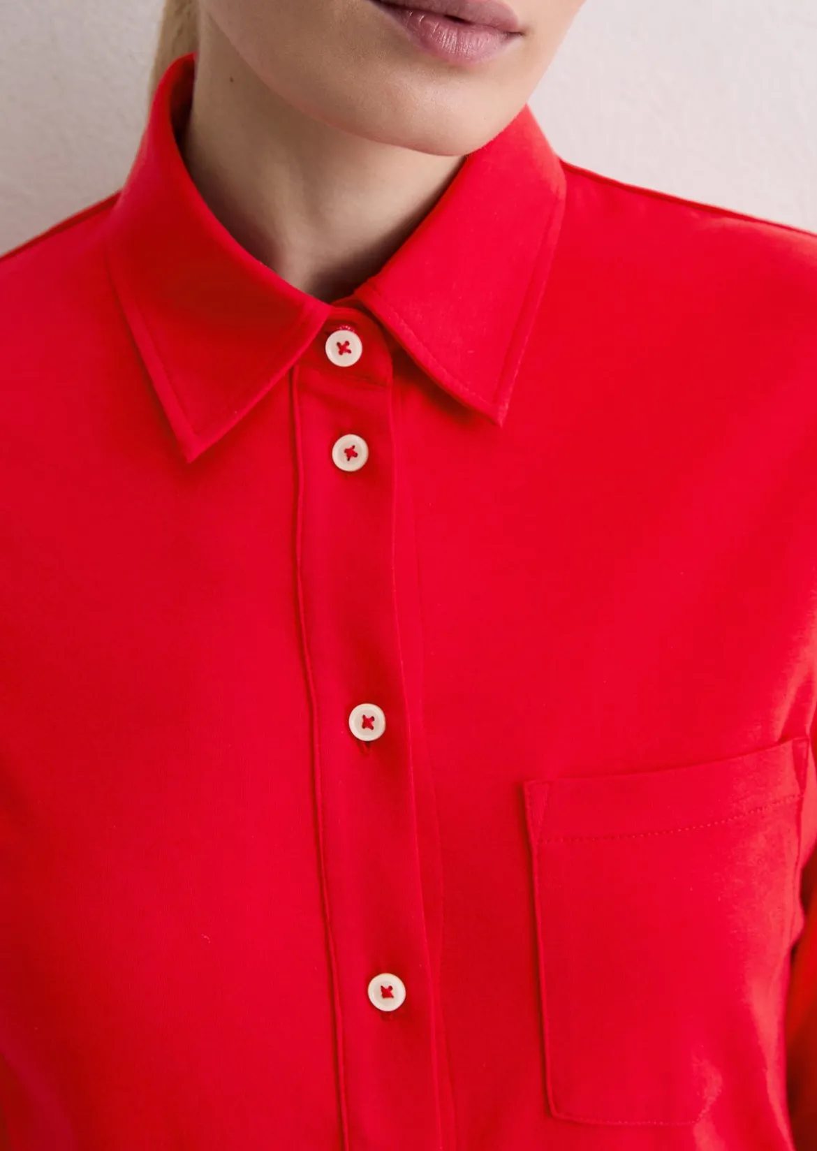 Jerseybluse regular aus Organic-Cotton-Stretch