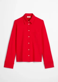 Jerseybluse regular aus Organic-Cotton-Stretch