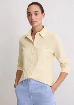 Jerseybluse regular aus Organic-Cotton-Stretch
