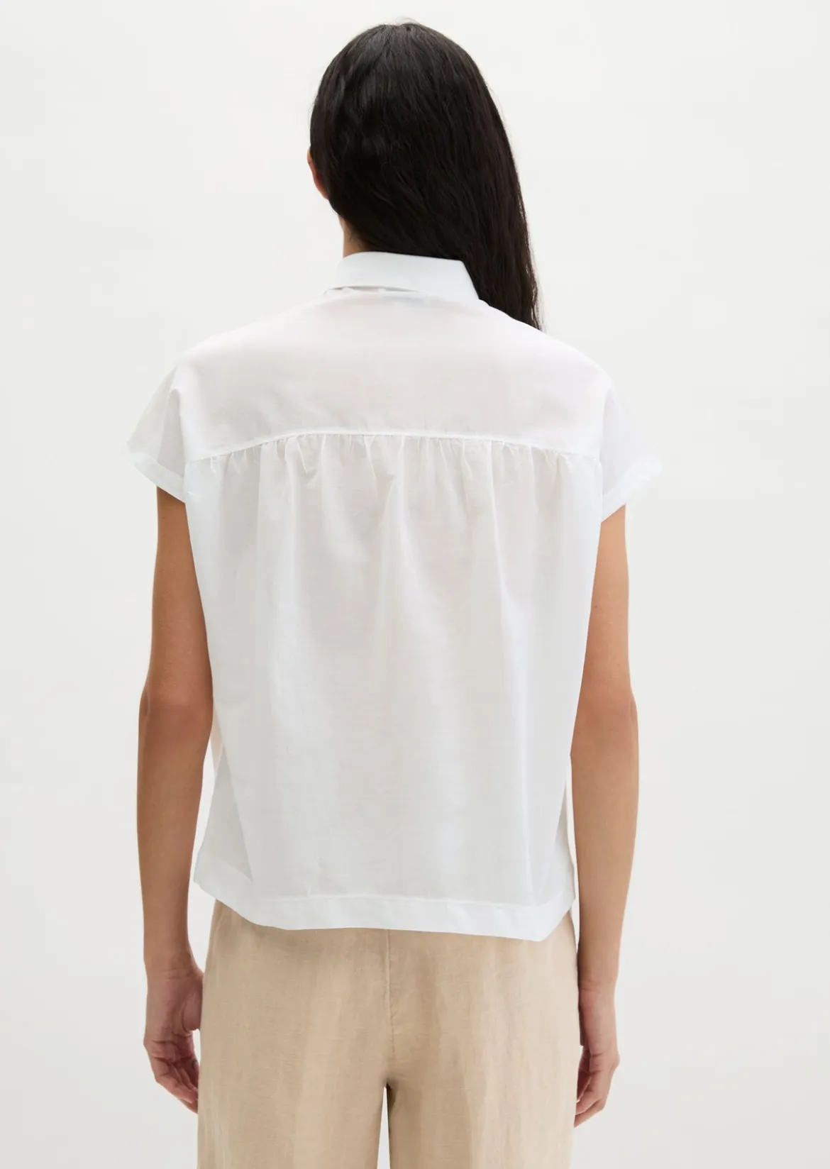 Jerseybluse wide aus Material-Mix