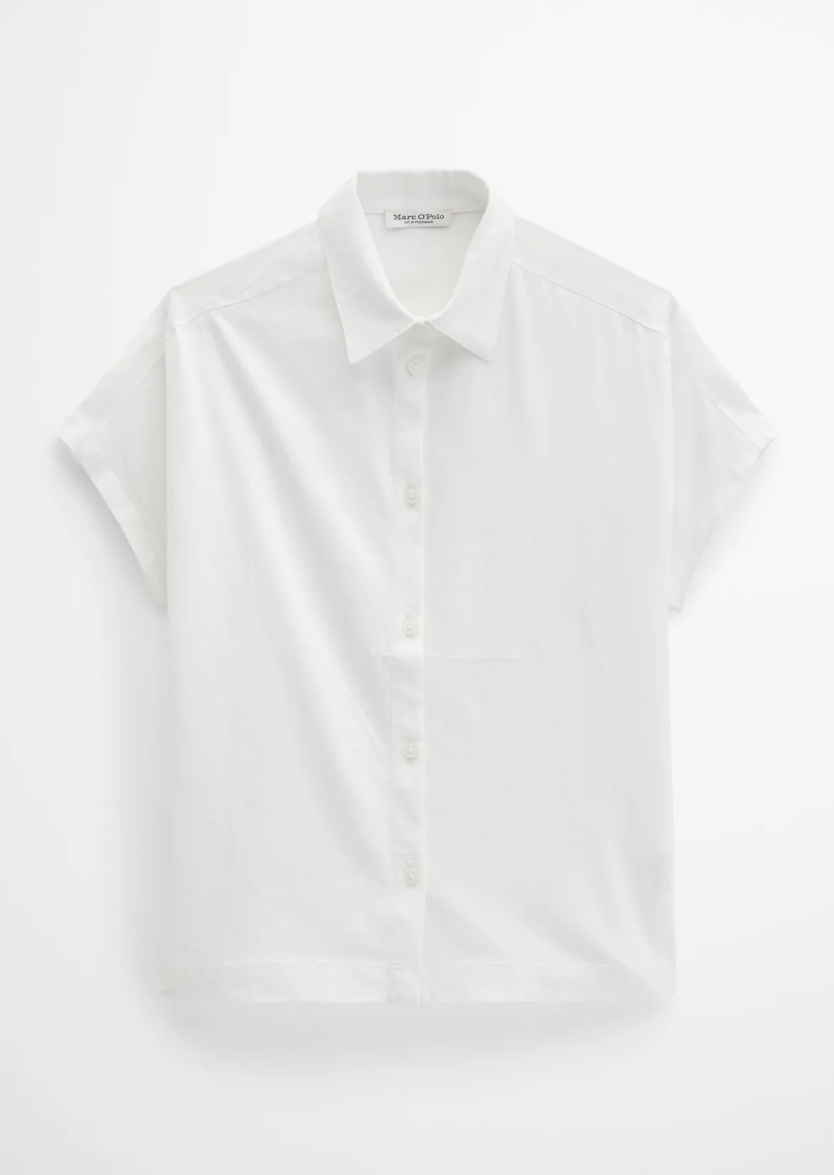 Jerseybluse wide aus Material-Mix